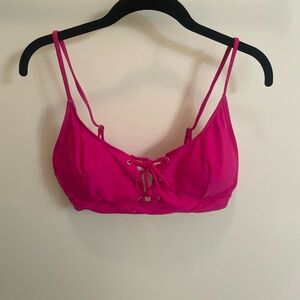 Pink Lace-Up Bralette